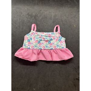 Build A Bear Bikini Top Swimsuit Bathing Suit Swim Ruffle Multicolor Floral BABW